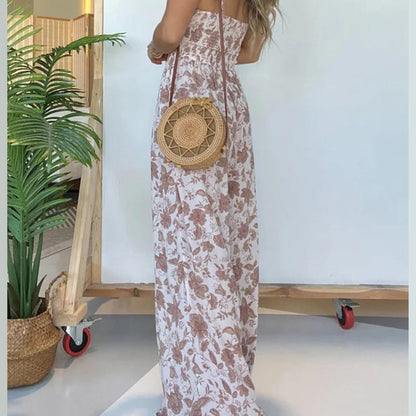 🔥Hot Sale 55% OFF🔥Floral Suspender Wide-Leg Jumpsuit