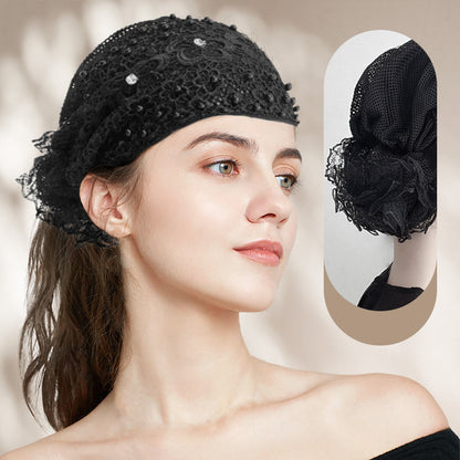 Ladies Floral Lace Headscarf