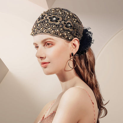 Ladies Floral Lace Headscarf