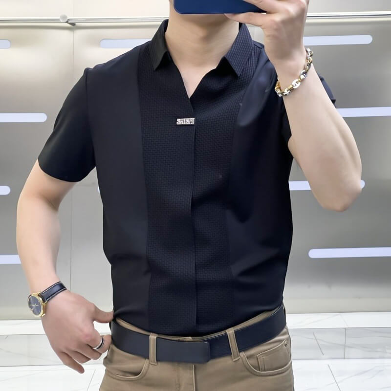 🎁Hot Sale 50% OFF⏳Men's Summer Business Casual Patchwork Shirt