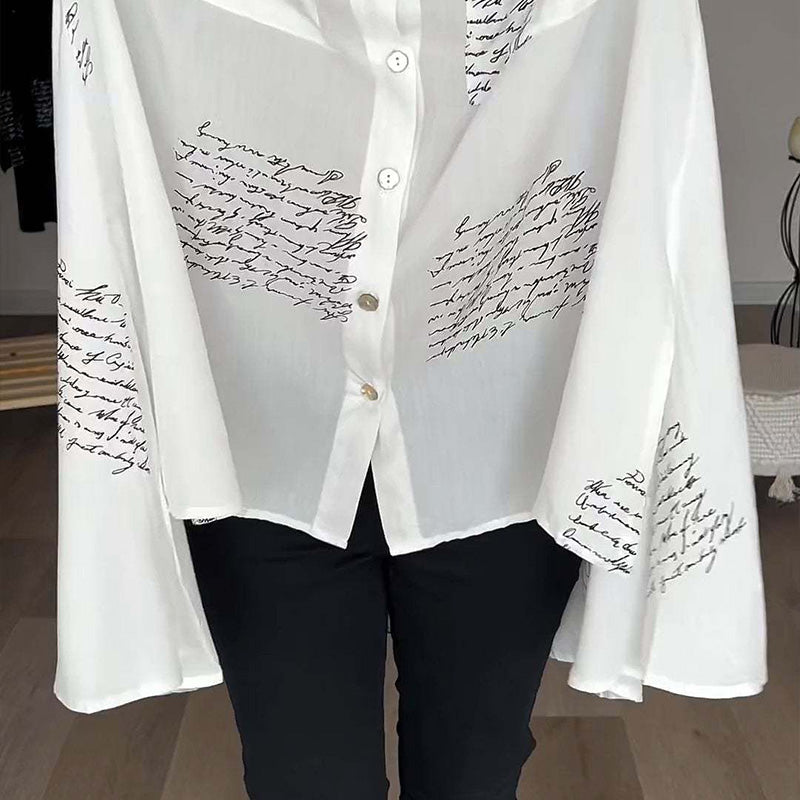 🔥(LIMITED TIME DISCOUNT 70% OFF)🎉Lady's Long Sleeve Printed Fashion Lapel Shirt