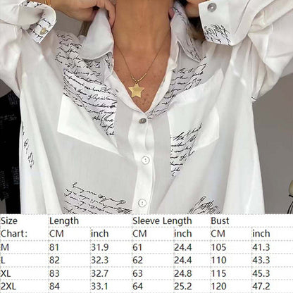 🔥(LIMITED TIME DISCOUNT 70% OFF)🎉Lady's Long Sleeve Printed Fashion Lapel Shirt