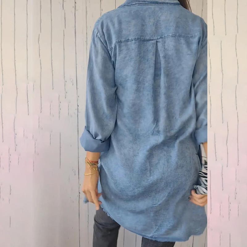 ✨️LATEST MODEL🤠🩵Women’s Faux Denim Comfortable Lapel Coat Shirt