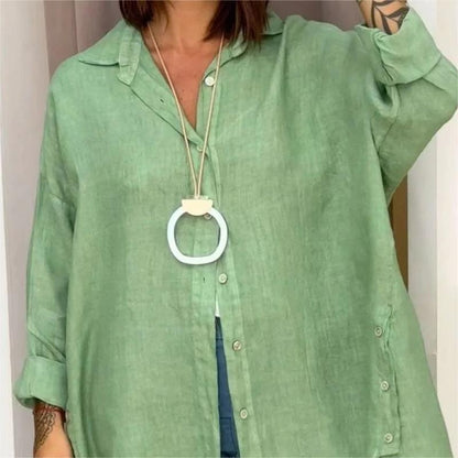 🔥50% off price 🔥Women's Casual Solid Color Long Sleeve Button Down Shirt