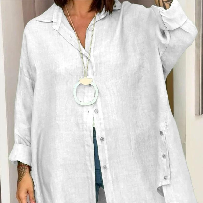 🔥50% off price 🔥Women's Casual Solid Color Long Sleeve Button Down Shirt