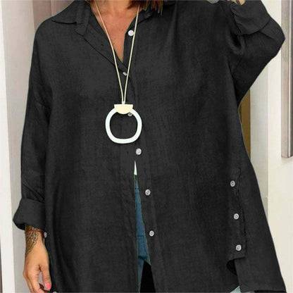 🔥50% off price 🔥Women's Casual Solid Color Long Sleeve Button Down Shirt