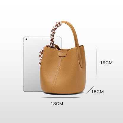 Women Trendy Leather Bucket Shoulder Bag