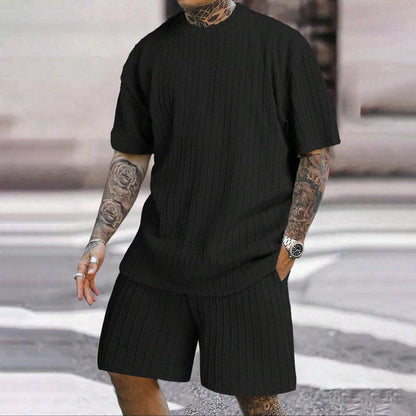 💕Free shipping for two pieces💕Men’s Summer 2-piece Set - Drop Shoulder T-shirt and Drawstring Shorts