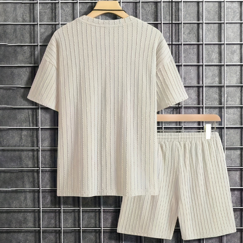 💕Free shipping for two pieces💕Men’s Summer 2-piece Set - Drop Shoulder T-shirt and Drawstring Shorts