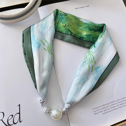 Magnetic Buckle Printed Neckerchief for Women