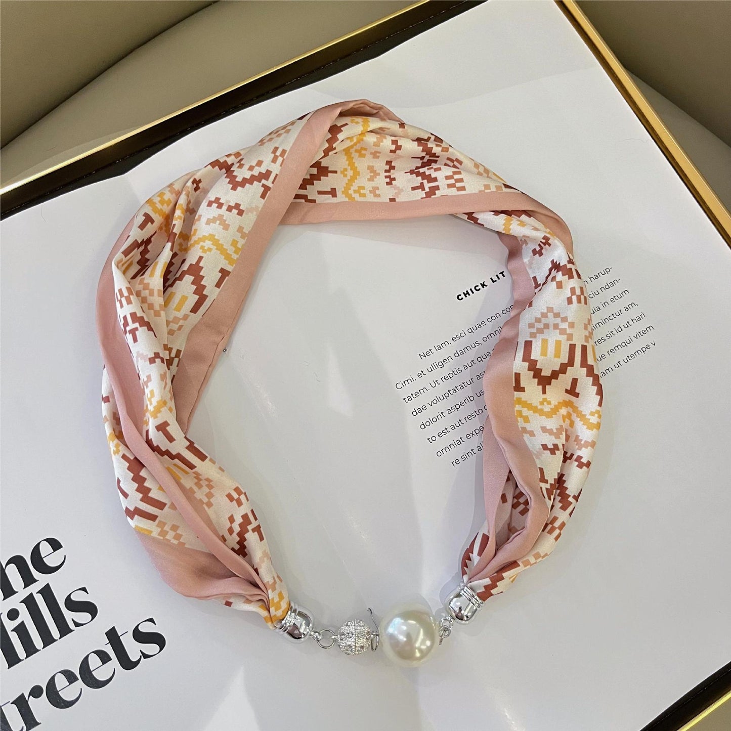 Magnetic Buckle Printed Neckerchief for Women