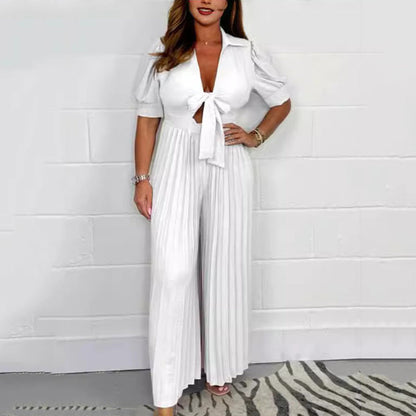 HOT SALE 50% OFF💛Women’s Solid Color Pleated Jumpsuit