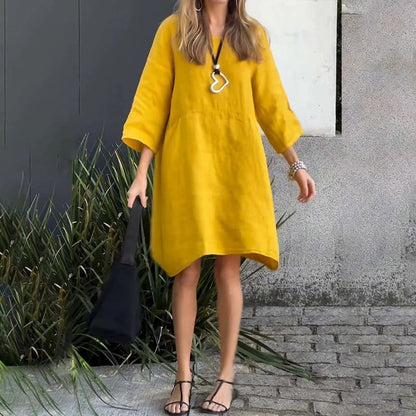 💕BUY 2 Get free shipping💕Women’s Casual Solid Color Loose Fit Dress with Pocket