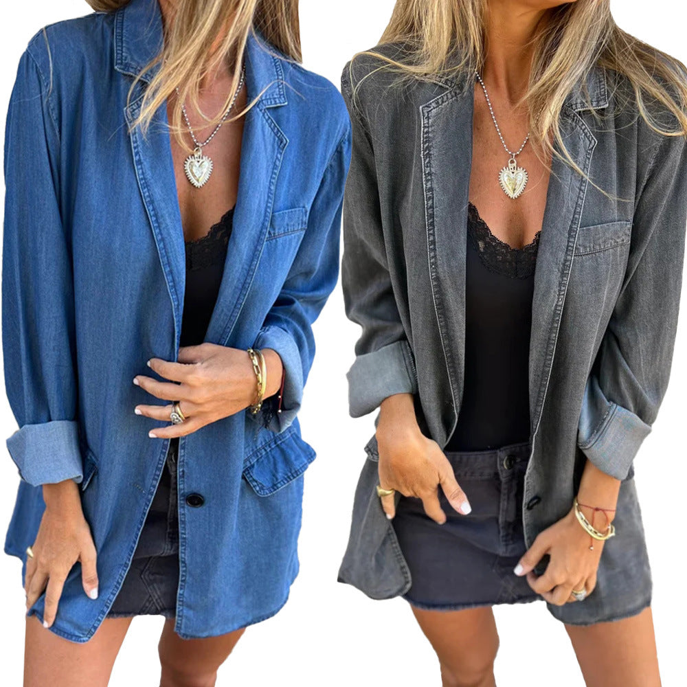 🍂New products for early autumn--60% off🍂Denim Casual Jacket with Pockets