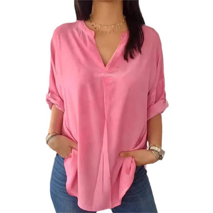 🔥BUY 2 GET Free Shipping💝Casual Breathable Solid Color V-Neck Top