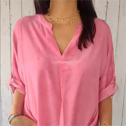 🔥BUY 2 GET Free Shipping💝Casual Breathable Solid Color V-Neck Top