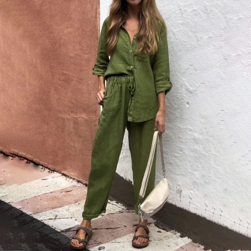 💕50%OFF💕 Women's 2-piece set - Oversize shirt and pants