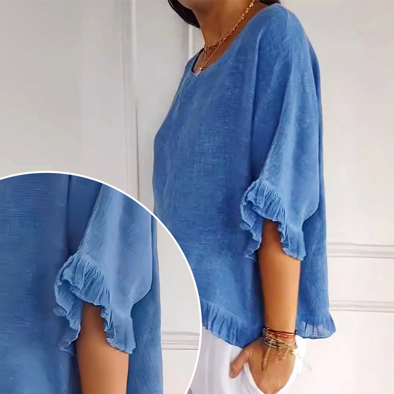 🔥BUY 2 GET FREE SHIPPING-50% OFF🔥Summer cotton linen top with loose fit