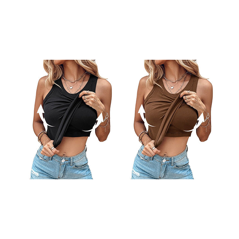 💥Limit Time 50% OFF👚Women's Ribbed Tank Top with Shelf Bra