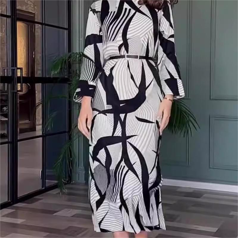 💕HOT SALE 52% OFF 💕Elegant Round Neck Stretch Dress with Belt