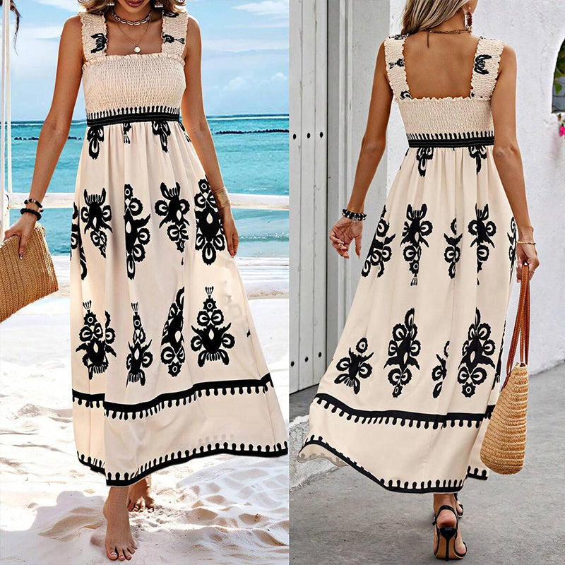 💕HOT SALE 50% OFF💕Women’s Summer Print Sleeveless Flowy Long Dress