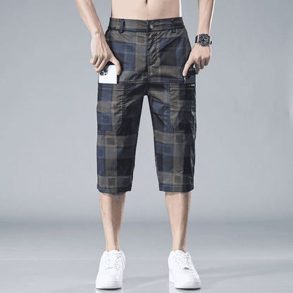 🔥50% OFF🔥 Men's Casual Plaid Straight Leg 3/4 Shorts