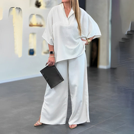 💥42% OFF & Free Shipping💃Women's 2 Piece Outfits Oversized Top & Wide Leg Pants