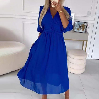 🌷Exclusive Offers💞Women's V-neck Lightweight Chiffon Dresses