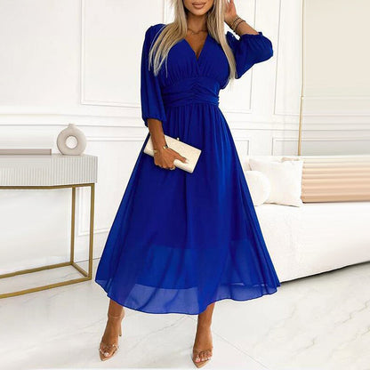 🌷Exclusive Offers💞Women's V-neck Lightweight Chiffon Dresses