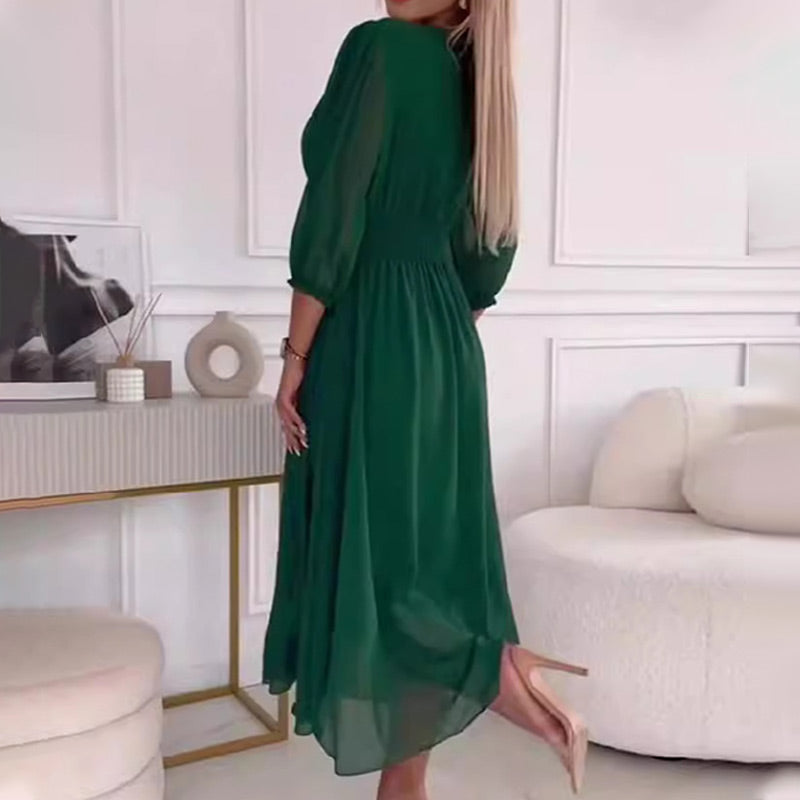 🌷Exclusive Offers💞Women's V-neck Lightweight Chiffon Dresses