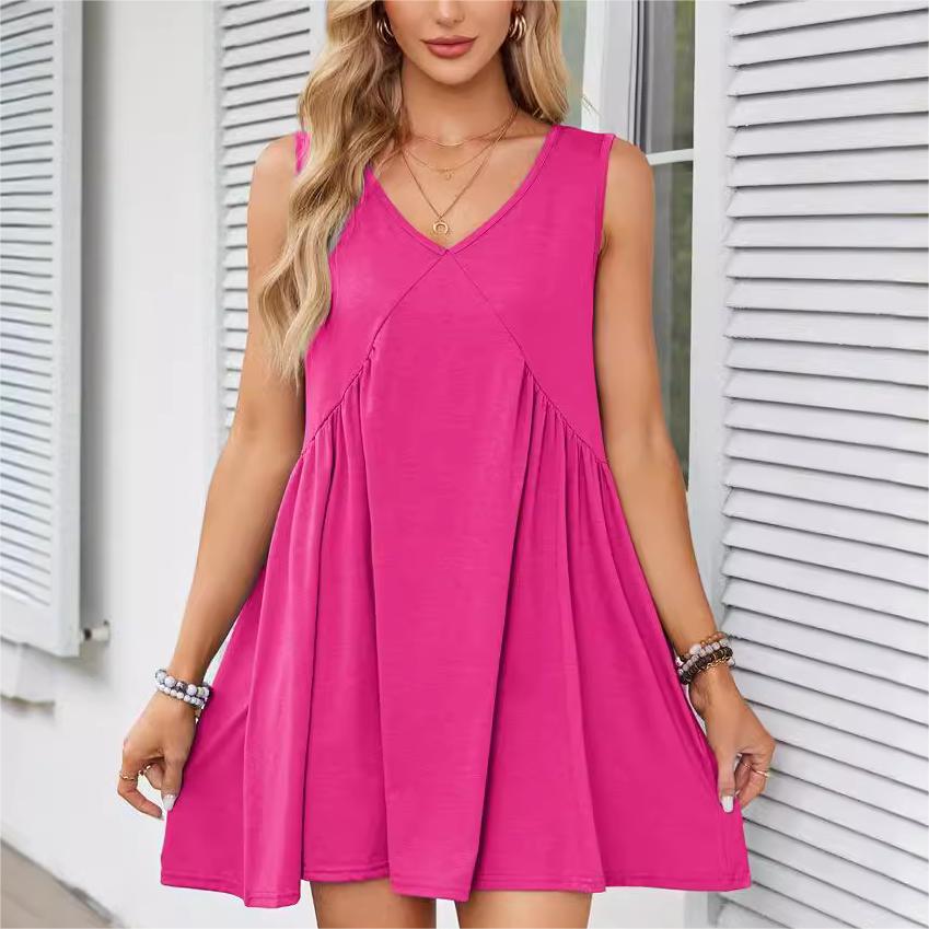 🦋HOT SALE 53% OFF🦋Women’s V-Neck Sleeveless Vest Loose pleated Dress