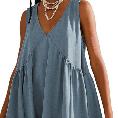 🦋HOT SALE 53% OFF🦋Women’s V-Neck Sleeveless Vest Loose pleated Dress