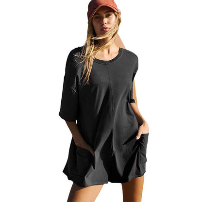 🦋Hot Sale 50% OFF-Oversized T-shirt V-shaped Back Romper💖