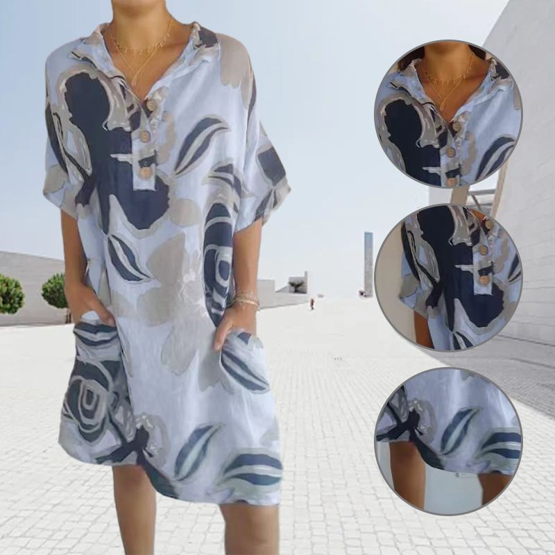 Women's cotton casual elegant printed dress