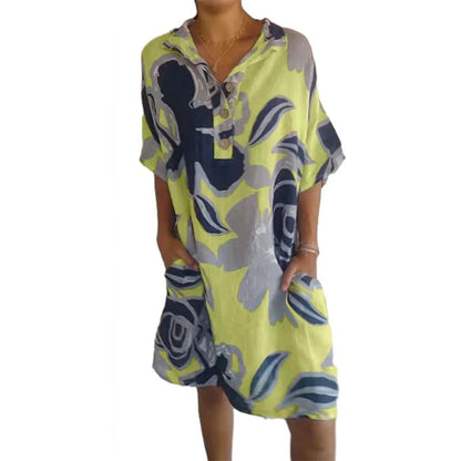 Women's cotton casual elegant printed dress