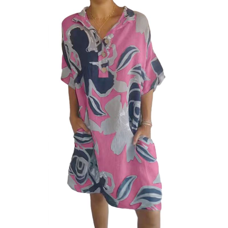 Women's cotton casual elegant printed dress