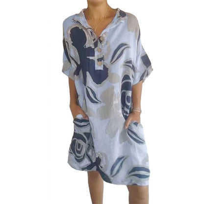 Women's cotton casual elegant printed dress