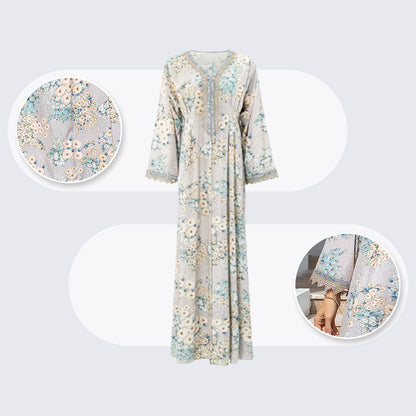 🦋Women’s Elegant Floral Print Long Sleeve Flowy Long Dress