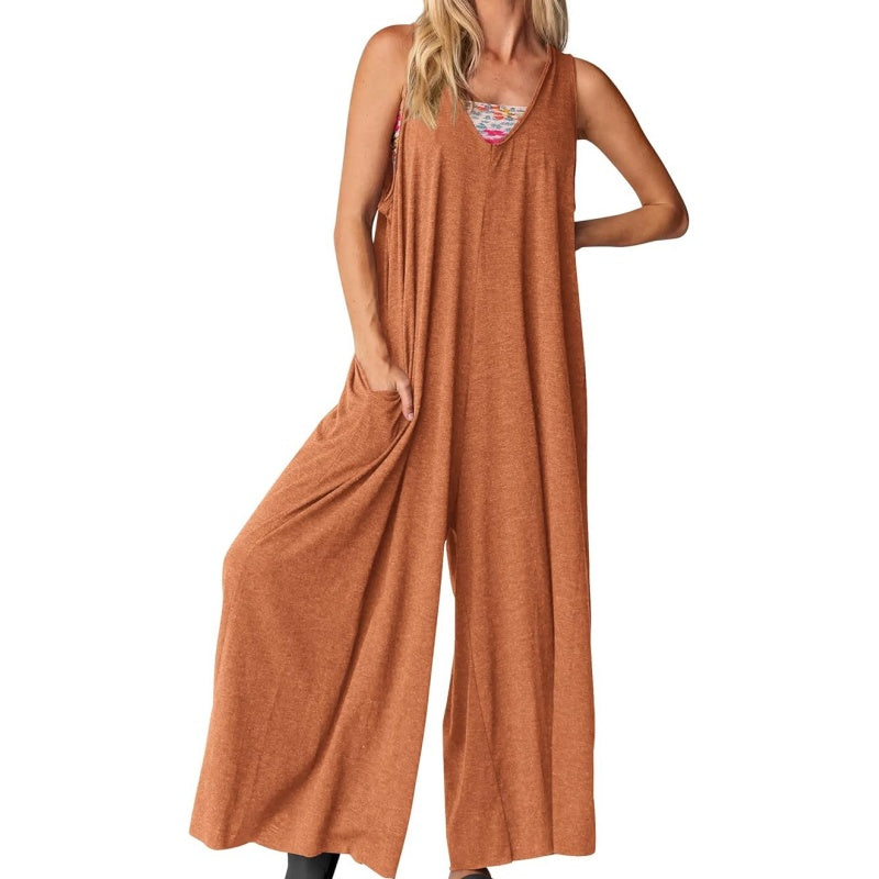 🦋Women's Casual V-Neck Sleeveless Wide Leg Jumpsuit