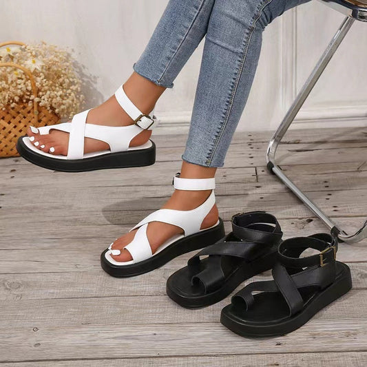 🔥Women's  Adjustable Ankle Buckle Crossover Sandals