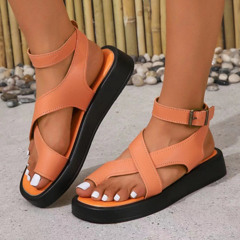 🔥Women's  Adjustable Ankle Buckle Crossover Sandals