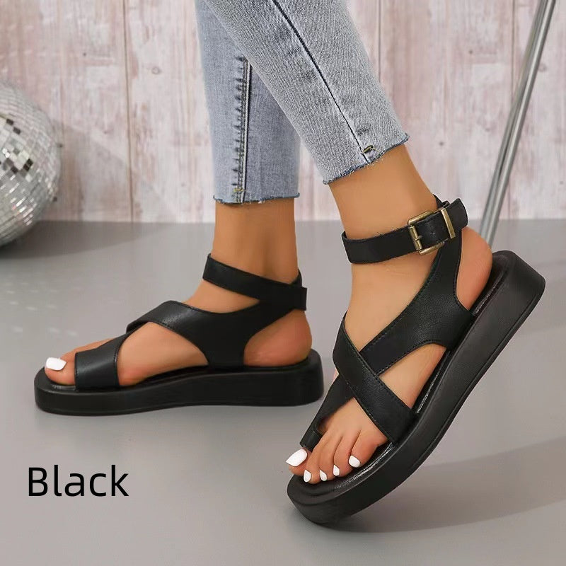 🔥Women's  Adjustable Ankle Buckle Crossover Sandals