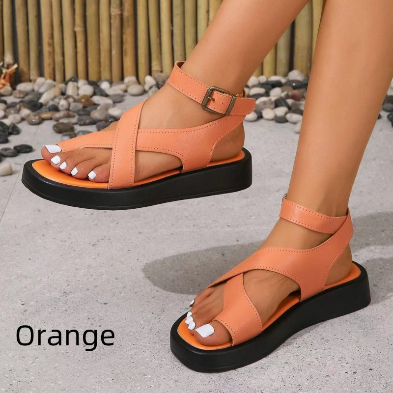 🔥Women's  Adjustable Ankle Buckle Crossover Sandals