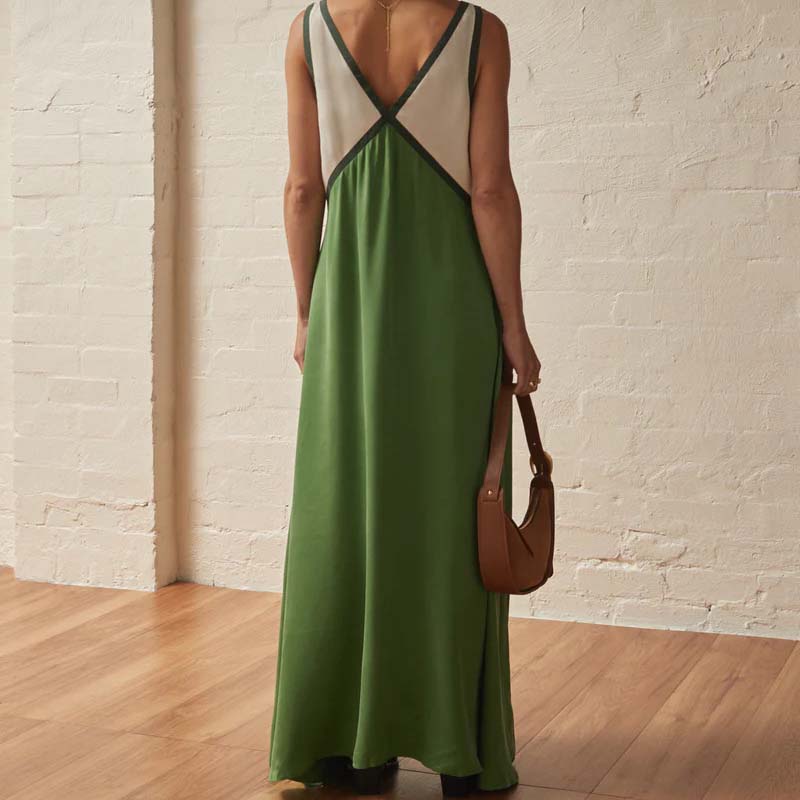 💕Summer hot sale-50% OFF💕V Neck Maxi Sleeveless Dress