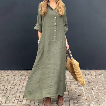 🦋Summer Cotton-Linen Blend Maxi Dress