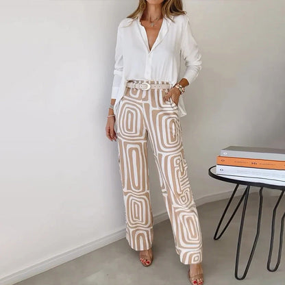 ✨Hot Sale 53% off✨Women's Casual Shirt Pants Two Piece Set