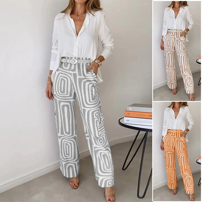 ✨Hot Sale 53% off✨Women's Casual Shirt Pants Two Piece Set