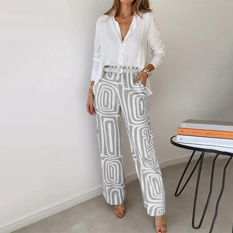 ✨Hot Sale 53% off✨Women's Casual Shirt Pants Two Piece Set