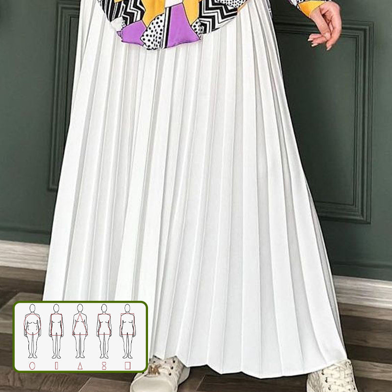 💕Free Shipping 55% OFF-Exquisite Skirt💕Muslim Style Print Shirt and Pleated Long Skirt Set