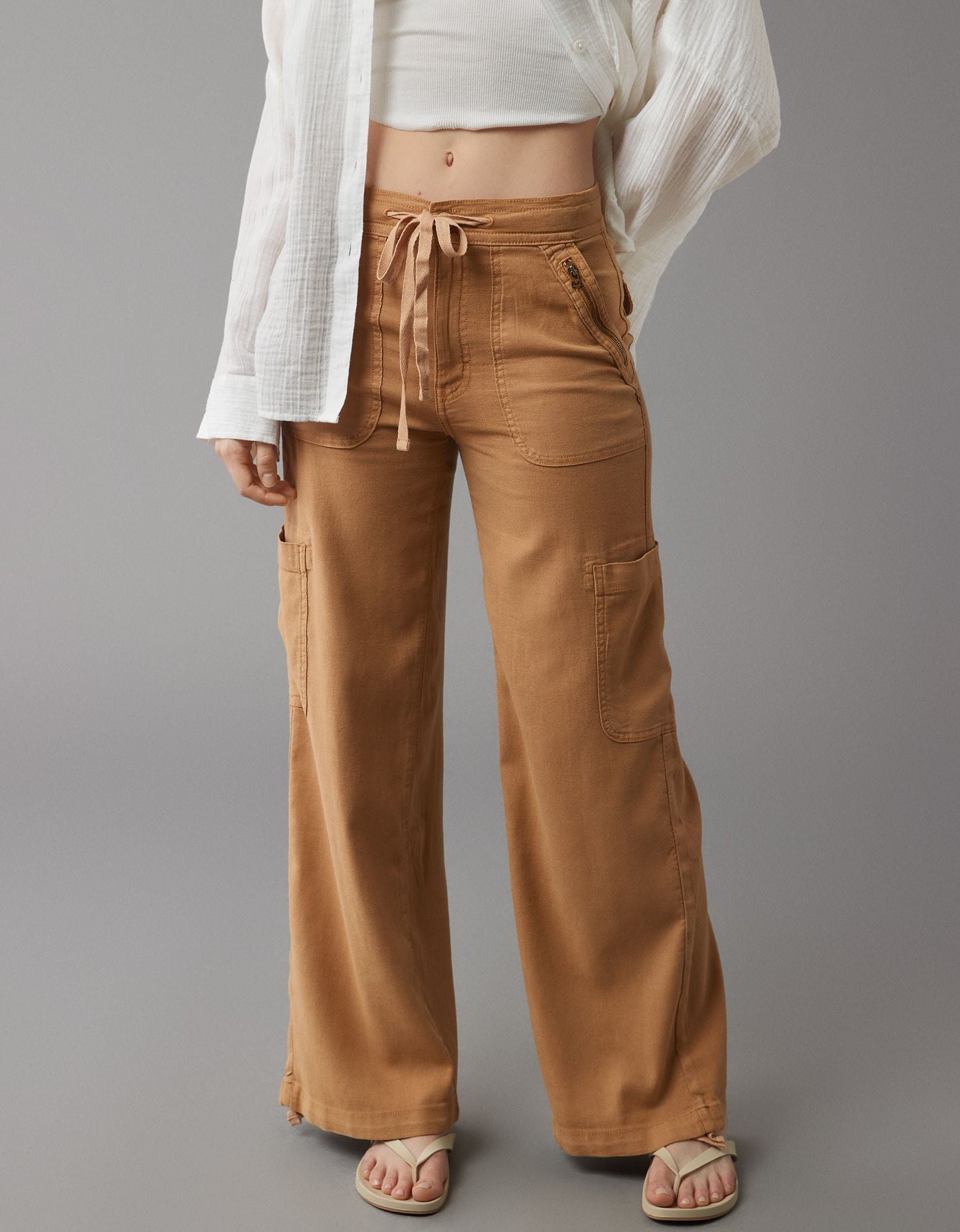 🔥BUY 2 GET 10% OFF💝Linen-Blend Wide-Leg Cargo Pant